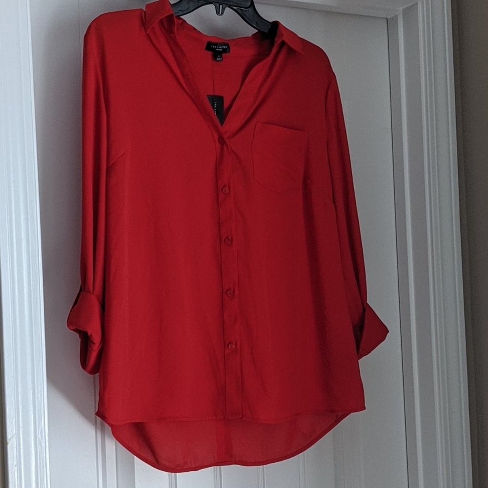 Red Button-up Blouse